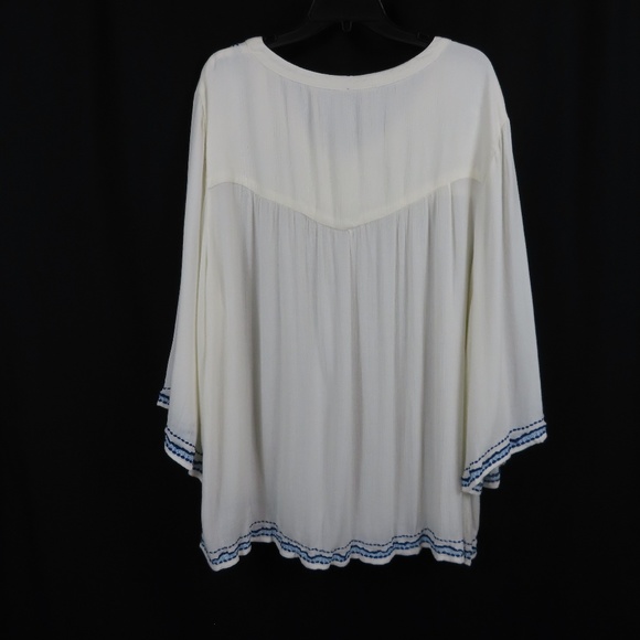 Hannah Plus Size Viscose Machine Embroidery Tunic Shirt Sz. 3X - Picture 10 of 12